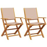 Maison Chic Vrtni Stoli - Stol za vrt 2 kosa taupe trden akacijev les in blago JS523, (21878791) Cene