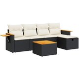vidaXL 6-dijelni set vrtnih sofa s jastucima crni od poliratana | shoptok.hr