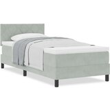 vidaXL Box Spring Postelja z Mattresso Svetlo Siva 100x200 cm Žamet | Shoptok.si