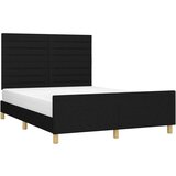  Za krevet s uzglavljem crni 140x190 cm od tkanine | shoptok.hr