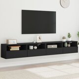 vidaXL Stenske TV omarice 2 kosa črne 100x30x30 cm inženirski les Cene