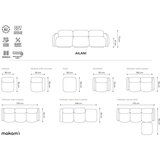 Makamii Turkizen modul za sedežno garnituro (desni kot) Ailani – | Shoptok.si