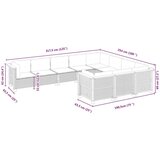 vidaXL 10-dijelni set vrtnih sofa s jastucima bež od poliratana | shoptok.hr