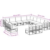 vidaXL Sjedeća garnitura za vrt 13 pcs Crna 353 x 353 x 71 cm Aluminij | shoptok.hr