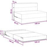  Preklopni madrac za sofu Krem 100 x 80 x 60 cm Tkanina | shoptok.hr