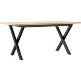  Stolić za kavu X-oblika 100x50x45cm borovina i čelik | shoptok.hr