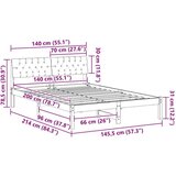  Okvir kreveta s uzglavljem Bijela i svijetlosiva 140 x 200 cm | shoptok.hr