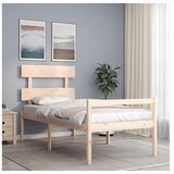  Okvir kreveta s uzglavljem 3FT za jednu osobu od masivnog drva | shoptok.hr
