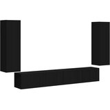  Set omare za televizijo na steni 4 pcs Črna Konstruiran les, (5000132375) | Shoptok.si