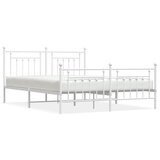 The Living Store Kovinski posteljni okvir z vzglavjem in vznožjem bel 180x200 cm - Posteljni Okvir, (21503887) | Shoptok.si