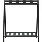 Stalak za prtljagu crni 68 x 38 x 58 cm od bambusa