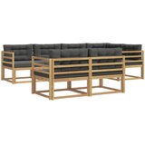  Set vanjskih sofa s jastukom 6 pcs Bijela i antracit Poliester | shoptok.hr