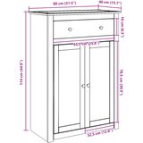 Ormarić za cipele PANAMA 80 x 40 x 114 cm od masivne borovine | shoptok.hr