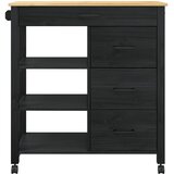  Kuhinjski kolica MONZA Crna 84 x 40 x 88,5 cm | shoptok.hr