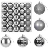  Set božićnih kuglica 50 kom. Siva 8 cm Polistiren | shoptok.hr