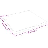 Stolna ploča svjetlosmeđa 60x60x2 cm tretirana hrastovina | shoptok.hr