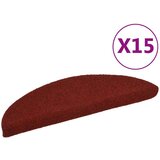 vidaXL samoljepljivi otirač za stepenice 15 kom igličasti 56x17x3 cm crveni | shoptok.hr