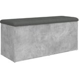  Klupa za pohranu boja betona 102 x 42 x 45 cm konstruirano drvo | shoptok.hr