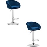  ISTOČNA stolica - tamnoplavi baršun / kromirana baza x 2 | shoptok.hr