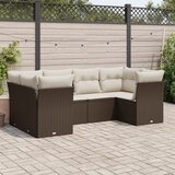  6-dijelni set vrtnih sofa od poliratana s jastucima smeđi | shoptok.hr