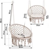  Viseća vrtna ljuljačka BOHO bež | shoptok.hr