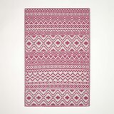 HOMESCAPES Tia Aztec roza in bela zunanja preproga, 120x180 cm, (20744767) Cene
