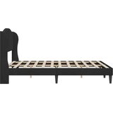  Krevetna konstrukcija s uzglavljem Crna 120 x 200 cm Baršun | shoptok.hr