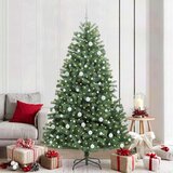vidaXL Umetno Zložljivo Božično Drevo Zelena 210 cm PVC in kovina | Shoptok.si