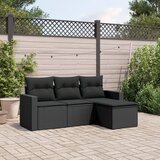 vidaXL 4-dijelni set vrtnih sofa od poliratana s jastucima crni Cijene