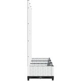 vidaXL Cvetlično korito z oporno mrežo belo 120x40x121,5 cm PP | Shoptok.si