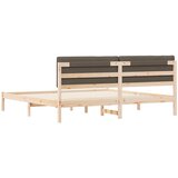  Krevetni okvir s tapiciranim uzglavljem Sivo-smeđa 200 x 200 cm | shoptok.hr