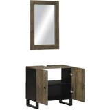 vidaXL 2-dijelni set kupaonskog namještaja crni mango od punog drveta | shoptok.hr