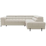 P & B KOTNA SEDEŽNA GARNITURA, plišast material krem barve | Shoptok.si