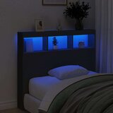 vidaXL Ormarić za uzglavlje s LED svjetlima crni 120 x 17 x 102 cm | shoptok.hr