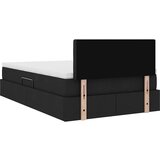  Postelja z dodatnim prostorom za shranjevanje in vzmetnico Črna, (5000142079) | Shoptok.si