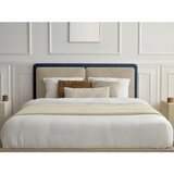 Bobochic Paris Modra/bež oblazinjena oblazinjena zakonska postelja z letvenim dnom 160x200 cm Mara – | Shoptok.si