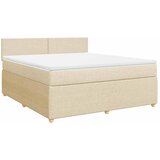  Krevet s oprugama i madracem krem 180x200 cm od tkanine | shoptok.hr