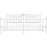  Metalni okvir kreveta uzglavlje i podnožje bijeli 193x203 cm | shoptok.hr