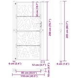  Vrtna vrata crna 100x200 cm čelična svjetlosna dizajna | shoptok.hr