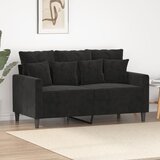 vidaXL Kavč dvosed črn 120 cm žamet Cene