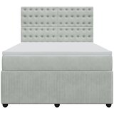  Krevet s oprugama i madracem svjetlosivi 140x190 cm baršunasti | shoptok.hr