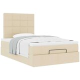 vidaXL Otomanski posteljni okvir z vzmetnico krem 120x190 cm blago, (21608374) | Shoptok.si