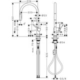 Hansgrohe 72842670 Talis M54 EcoSmart 2jet vrtljiva izvlečna kuhinjska armatura | Shoptok.si