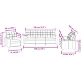  3-dijelni set sofa s jastucima smeđi od tkanine | shoptok.hr