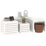  4-dijelni set vrtnih kutija bijeli od masivne borovine | shoptok.hr