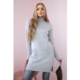 Kesi Sweater with stand-up collar light gray | shoptok.hr