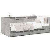  Dnevni krevet s ladicama bez madraca siva boja betona 75x190 cm | shoptok.hr