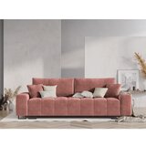 Cosmopolitan Design Rožnata žametna raztegljiva sedežna garnitura s prostorom za shranjevanje 250 cm Wicklow – | Shoptok.si