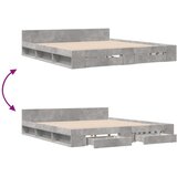  Posteljni okvir s predali betonsko siv 200x200cm inženirski les | Shoptok.si