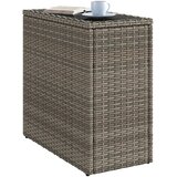  Vrtni stol sa staklenom pločom sivi 58x27,5x55 cm od poliratana | Eponuda.com